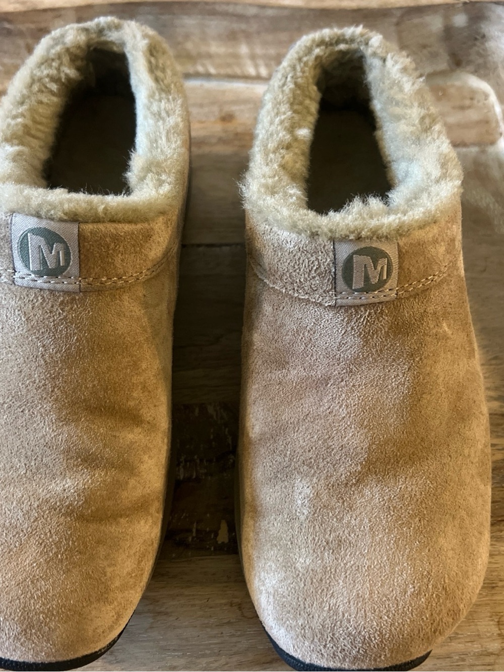 Merrell Women's Tan Suede Slip-On Clog Mules - Picture 2 of 12